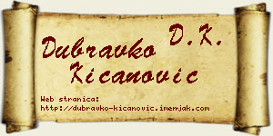 Dubravko Kićanović vizit kartica
